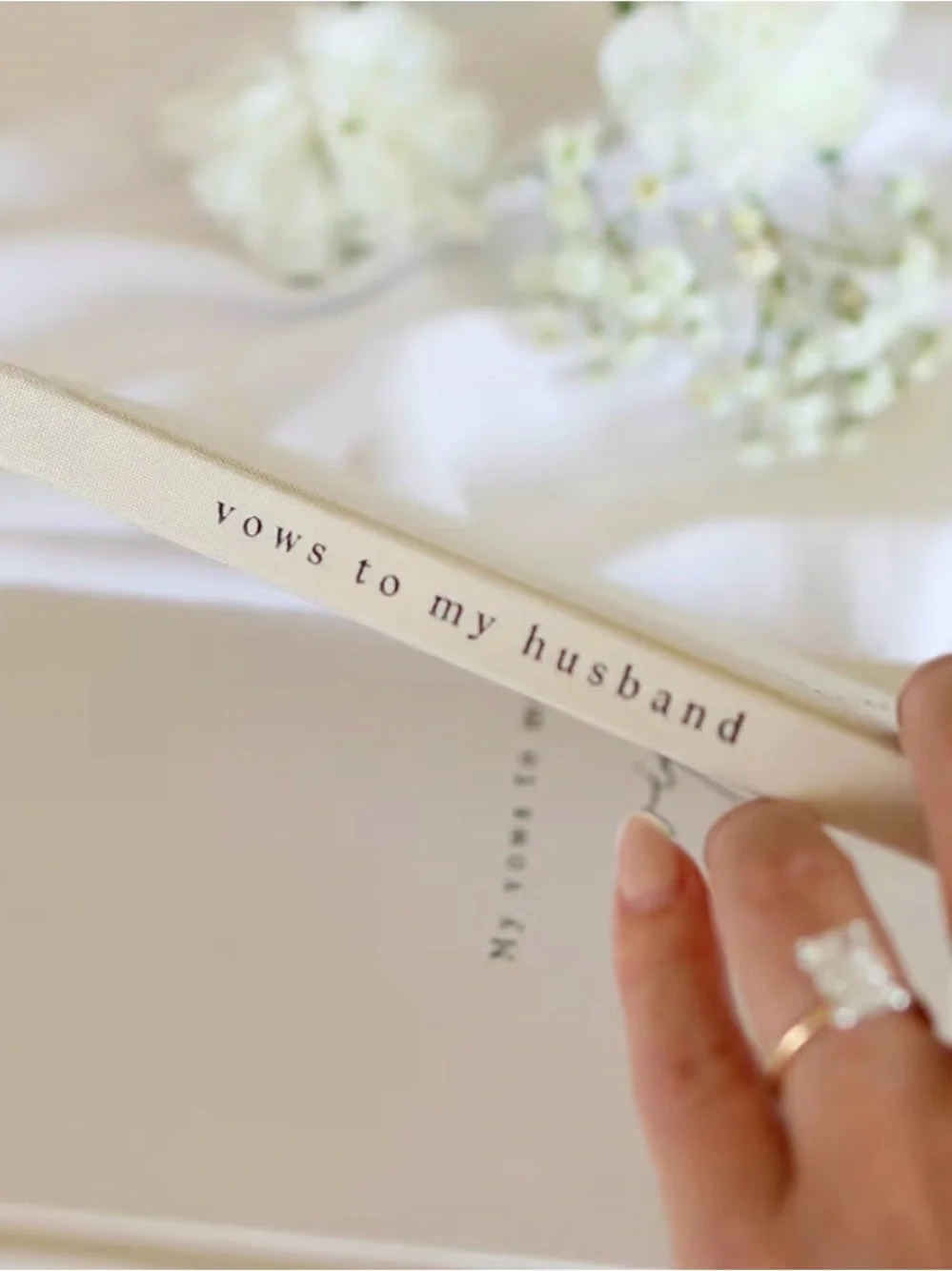 Vows Notebook Set for Wife & Husband — Beige